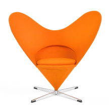 Home Furniture Fiberglass Swivel Design Heart Cone Chair Fabric